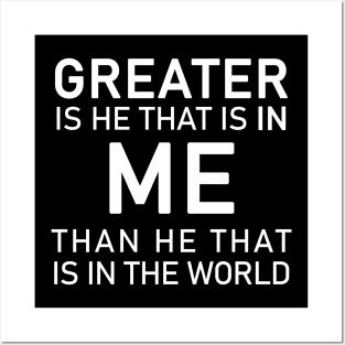 1 John 4:4 Bible Verse Greats is He that is in You Quote Posters and Art